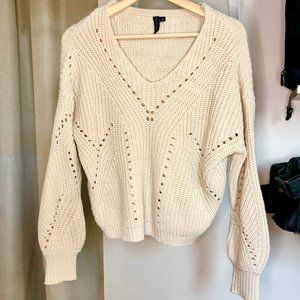 Moon & Madison Boho Beige Neutral Sweater